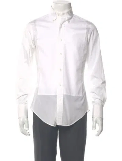 Pre-owned Thom Browne Long Sleeve Dress Shirt In White