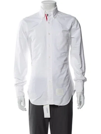Pre-owned Thom Browne Long Sleeve Dress Shirt In White