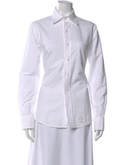 Pre-owned Thom Browne Long Sleeve Dress Shirt In White