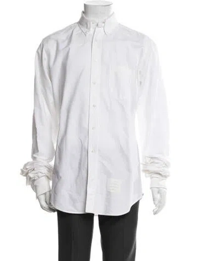 Pre-owned Thom Browne Long Sleeve Dress Shirt In White