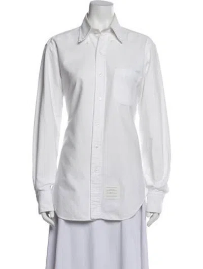 Pre-owned Thom Browne Long Sleeve Dress Shirt In White