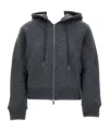 Thom Browne Zip Up Hoodie In Wool