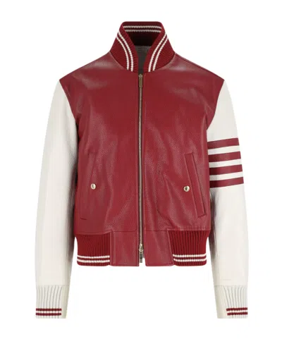 THOM BROWNE THOM BROWNE ZIP-UP VARSITY JACKET