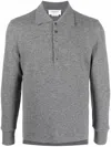Thom Browne Long-sleeve Polo Shirt In Grey