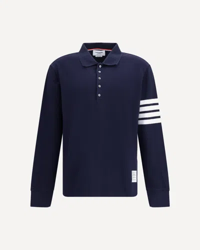 THOM BROWNE LONG SLEEVE POLO SWEATER