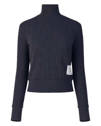 Thom Browne Long Sleeve Rib Cuff Turtleneck In Blue