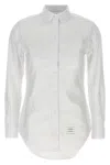 Thom Browne Oxford Cotton Shirt With Curved Hem In White