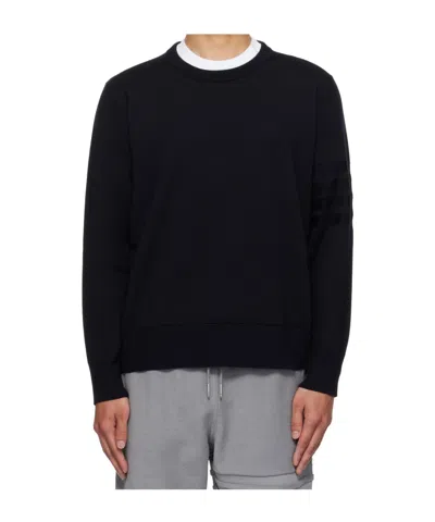 Thom Browne Long Sleeve Sweater In Blue