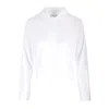 Thom Browne Long Sleeve Tucked Blouse In Poplin White In White