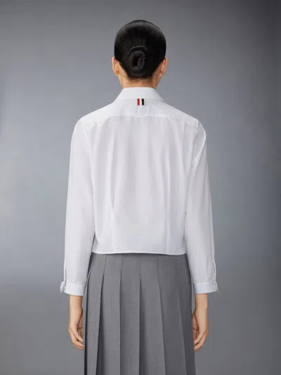 Thom Browne Long Sleeve Tucked Blouse Women In White