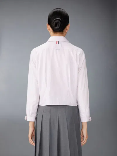 Thom Browne Long Sleeve Tucked Blouse Women In White