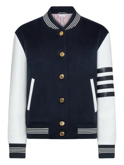 Thom Browne Long-sleeve Varsity Jacket In Blue