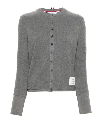 Thom Browne Long-sleeved Cardigan In Gray