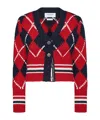 Thom Browne Long-sleeved Cardigan In Red