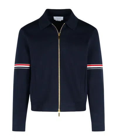 Thom Browne Long-sleeved Casual Jacket In Black