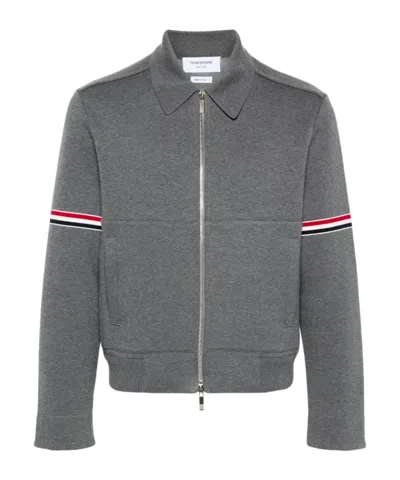 THOM BROWNE RWB-STRIPE ZIP-UP JACKET