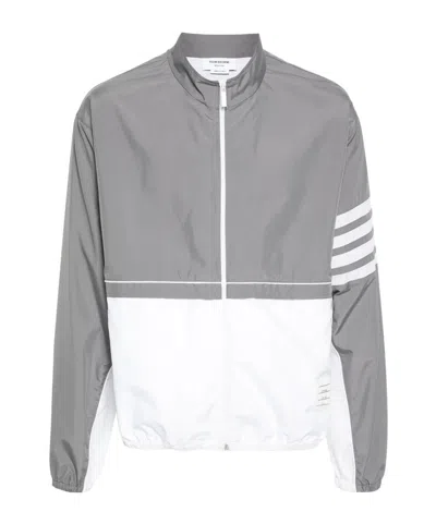 Thom Browne Long-sleeved Casual Jacket In Gray
