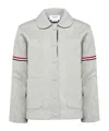 Thom Browne Cotton With Rwb Stripe Work Jacket In Grey