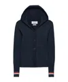 Thom Browne Long-sleeved Hooded Cardigan In Blue