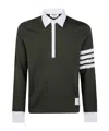 Thom Browne Classic Fit Long Sleeve Rugby In Med Weight Jersey With En In Green