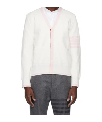 Thom Browne Long-sleeved Knitted Shirt In White