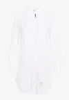 Thom Browne Long-sleeved Mini Shirt Dress In White