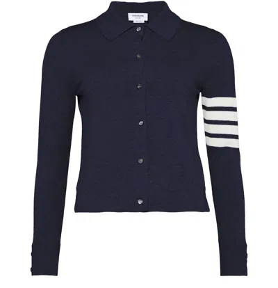 Thom Browne Cotton 4bar Long Sleeved Shirt In Navy