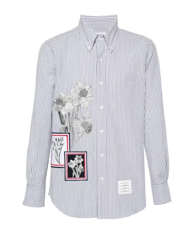 Thom Browne Long-sleeved Shirt In Blue