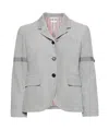 Thom Browne Corduroy Blazer With Grosgrain Trim And Vents In Gray