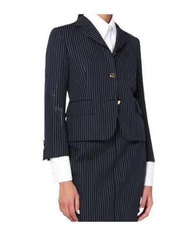 Thom Browne Long-sleeved Suit Jacket In Blue