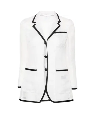 THOM BROWNE SEMI-SHEER ORGANZA BLAZER