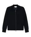 Thom Browne Double Face Zip Wool Blend Cardigan In Black