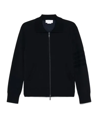 THOM BROWNE 4-BAR STRIPE ZIPPED CARDIGAN