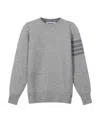 Thom Browne Long-sleeved Sweater In Light Gray