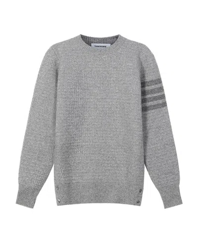 Thom Browne Long-sleeved Sweater In Light Gray