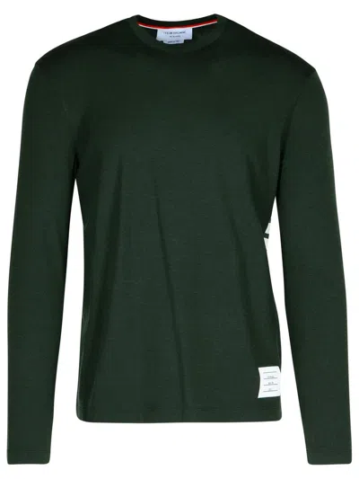 THOM BROWNE THOM BROWNE GREEN WOOL T-SHIRT