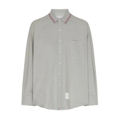 Thom Browne Long Sleved Oversized Shirt In Grey