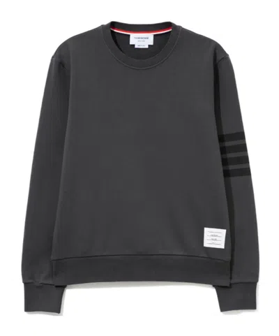 Thom Browne Long-sleeve Crew-neck Sweatshirt In Gray