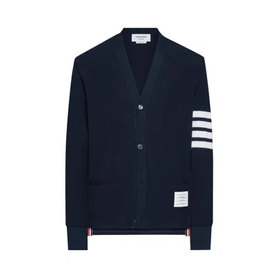 Pre-owned Thom Browne Long-sleeve Neck Cardigan 'navy' | Blue | Men's Size 3