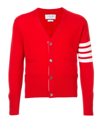 Thom Browne Long-sleeved Sweater In Red