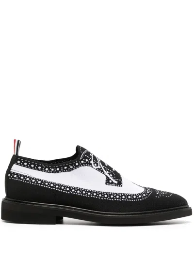 Thom Browne Jacquard-knit Derby Shoes In Black