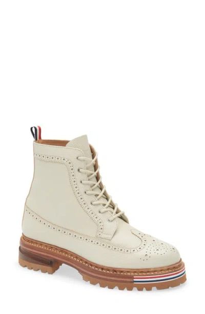 Thom Browne Longwing Lug Sole Boot In Neutral