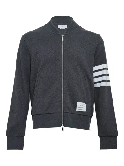 Thom Browne Loopback 4-bar Bomber Jacket In Grey