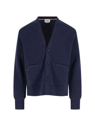 THOM BROWNE LOOPBACK 4-BAR CARDIGAN - NAVY