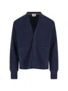 Thom Browne Knitwear With V-neckline And Ribbed Finish