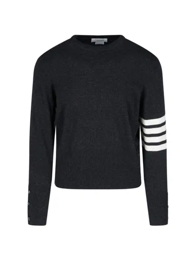 THOM BROWNE 'LOOPBACK 4-BAR' KNIT TOP - BLACK