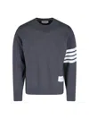 Thom Browne Classic Loop Back Sweatshirt With Engineered 4 Bar
