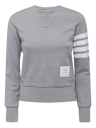 Thom Browne Sweatshirt Mit 4-streifen-logo In Gray