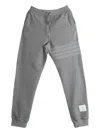 Thom Browne Tapered Striped Cotton-terry Sweatpants In Gray
