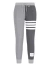 Thom Browne Trousers Block Design Striped Detail In Gray